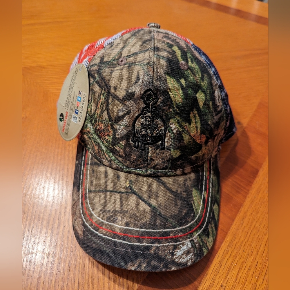 New Mossy Oak Camouflage American Flag Mesh Baseball Hat